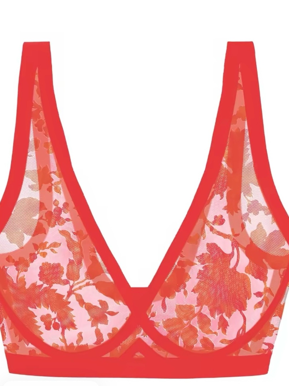 Sheer Floral Wireless Bra in Thorny Rose - Picture 4 of 10